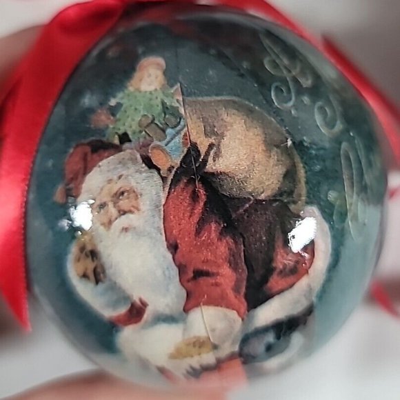 1995 VNT 12 Antique Santas Set of 12 bulb Christmas Tree Paper Ornaments w/ Box - Picture 12 of 15